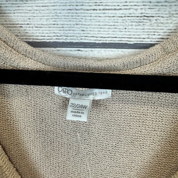 Cato Plus Size Tan & White Tiered Sleeveless Midi Dress Size 22/24W - Picture 5 of 7